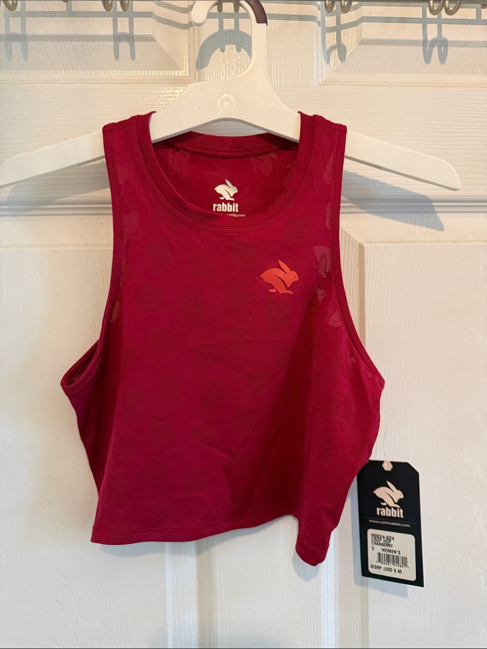 Rabbit Women's Racerback Crop Hop Tank- Cranberry